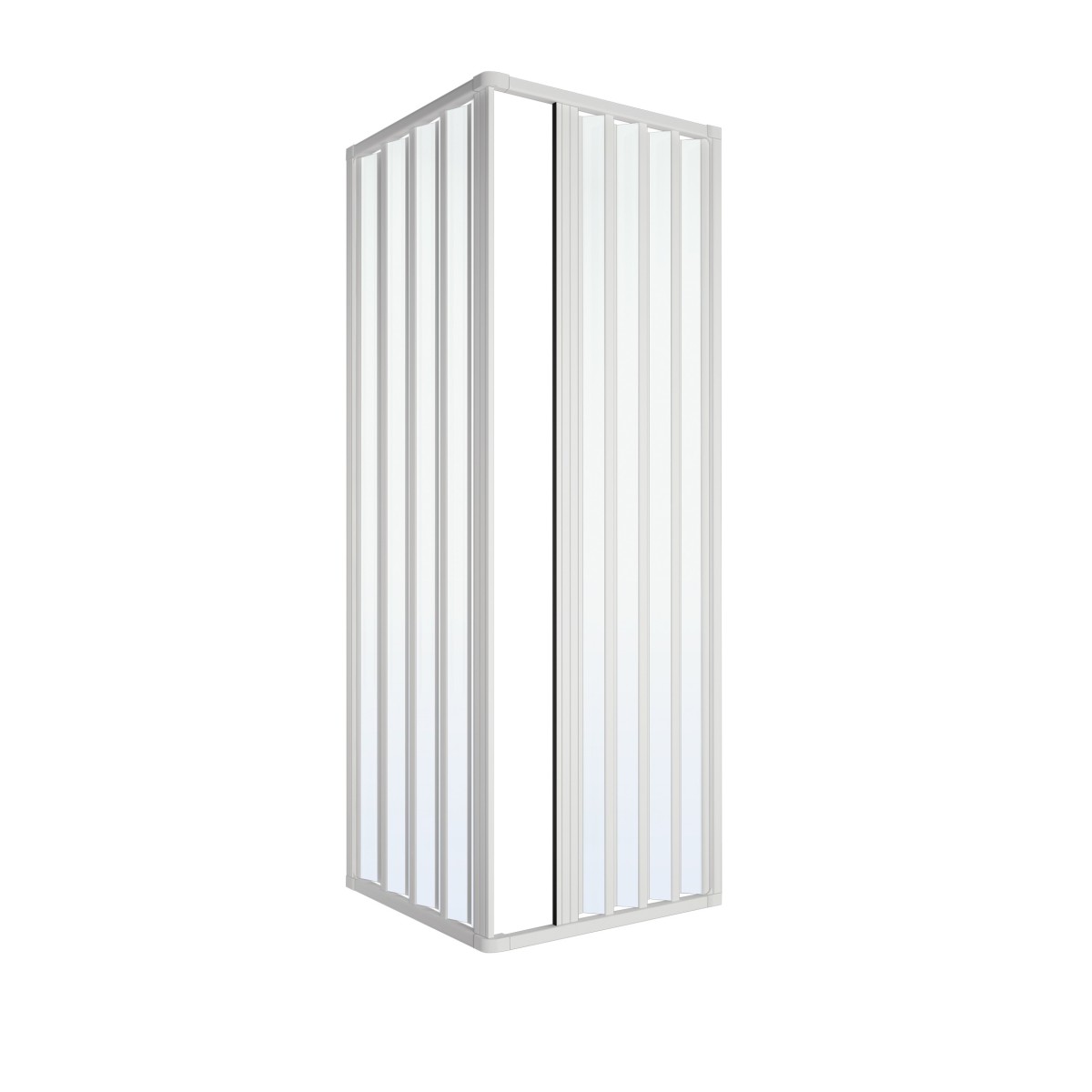 Cabine de douche recto-verso en PVC blanc H185