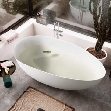 Měilìde-Badewanne 170 x 80, glänzend weiß, Mittelraum. Bereit zur Lieferung