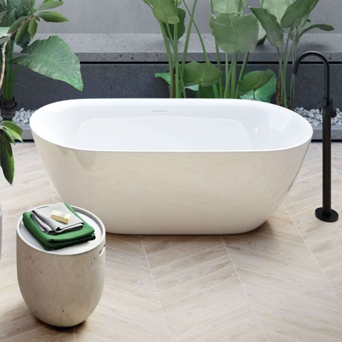 Baignoire autoportante ovale moderne 170x80 BT 01