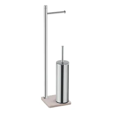 Piantana Portarotolo e Portascopino trilly con base Beige
