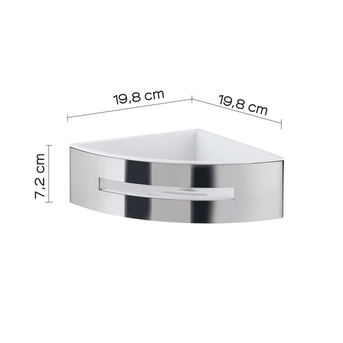 Portaoggetti Doccia Angolare Poseidon Cromato/Bianco | Design Moderno