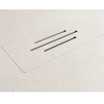 Receveur de douche en résine blanche avec trou latéral MAKA