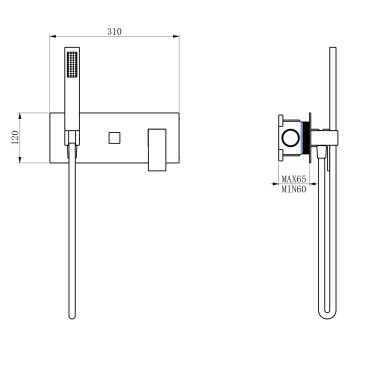 Kit de douche design carré Poséidon