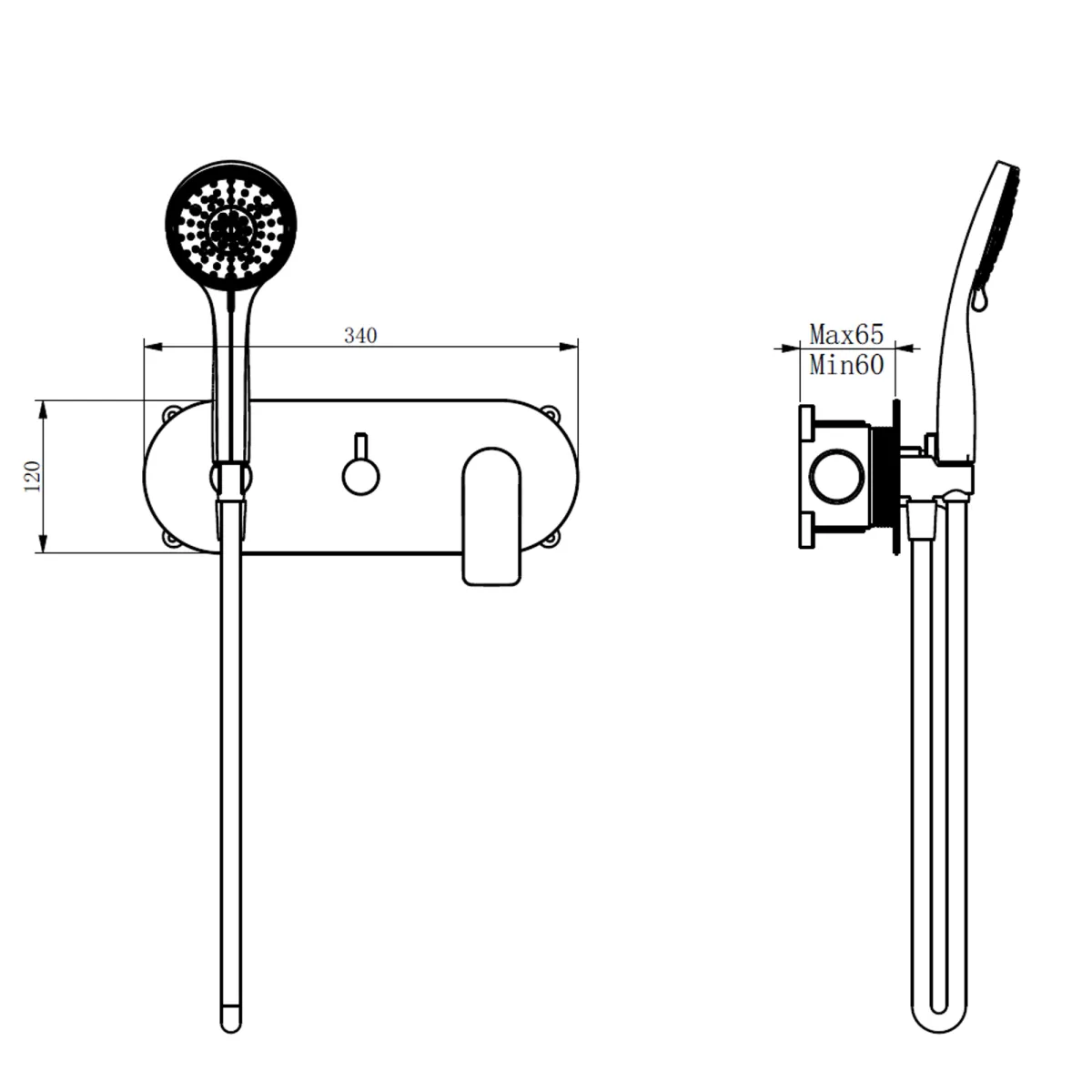 Kit de douche ARMONIA avec pommeau de douche 20x20 et...
