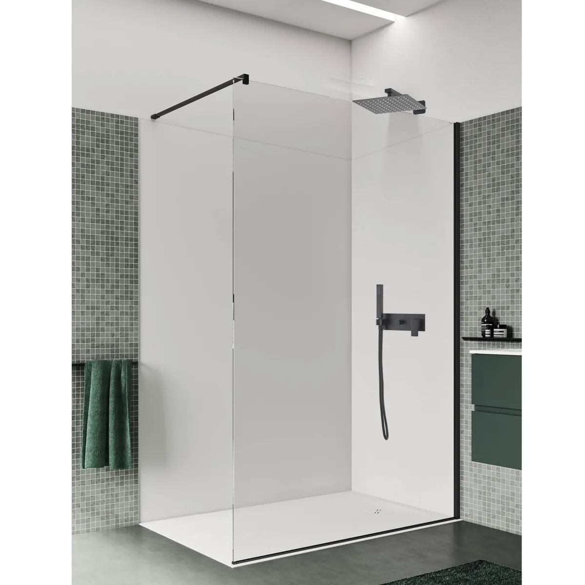 Ensemble de douche POSEIDON noir avec pommeau de douche...