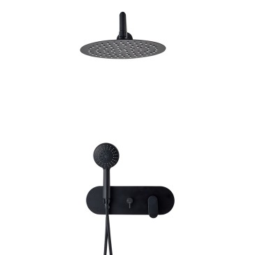 Kit doccia Nero Soffione Braccio Doccia Miscelatore | ARMONIA