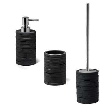 Ensemble de salle de bain Alin en résine Noire - Design moderne (3 pcs)