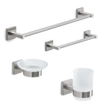 Set da bagno Candy Inox Spazzolato 3pz