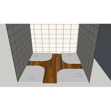Piatto doccia semicircolare 90x70 70x90 in marmoresina assimmetrico