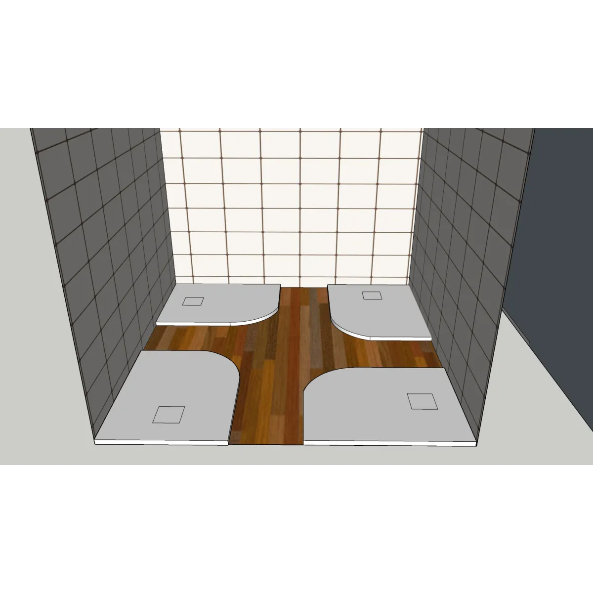 Piatto doccia semicircolare 90x70 70x90 in marmoresina assimmetrico