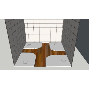 Receveur de douche rectangulaire arrondi 90x70 100x80
