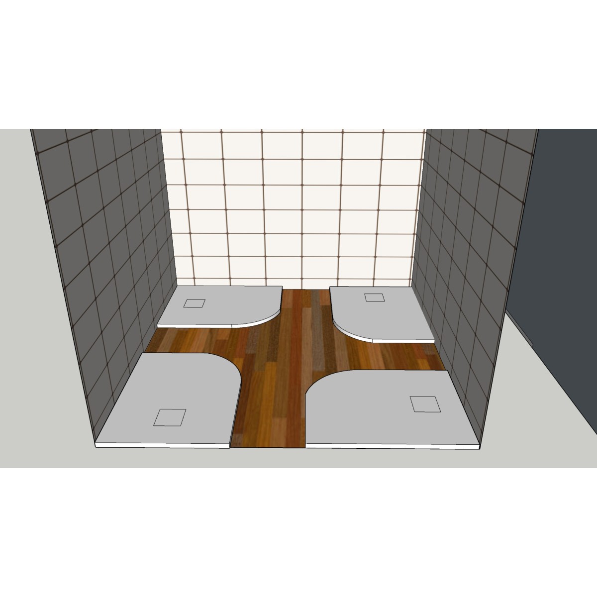 Receveur de douche rectangulaire arrondi 90x70 100x80