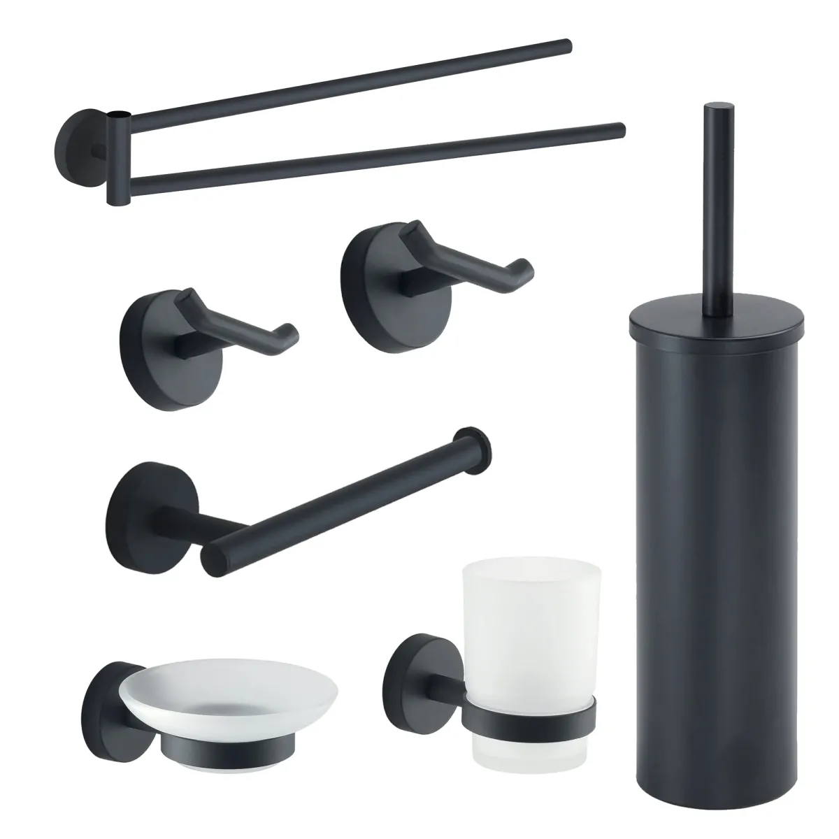 Schwarze Badezimmeraccessoires | Ein 7-teiliges Set zum Superpreis