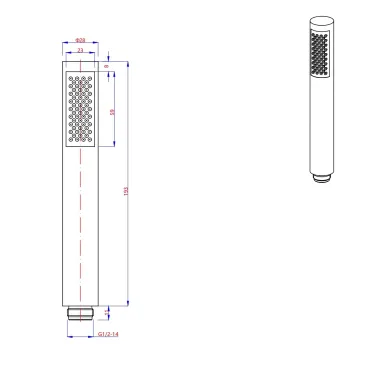 Pommeau de douche en acier inoxydable satiné avec buses externes | Mondialshop