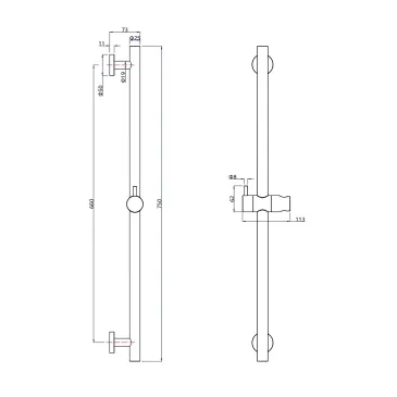 Ensemble de barre de douche essentiel en acier inoxydable satiné | Mondialshop