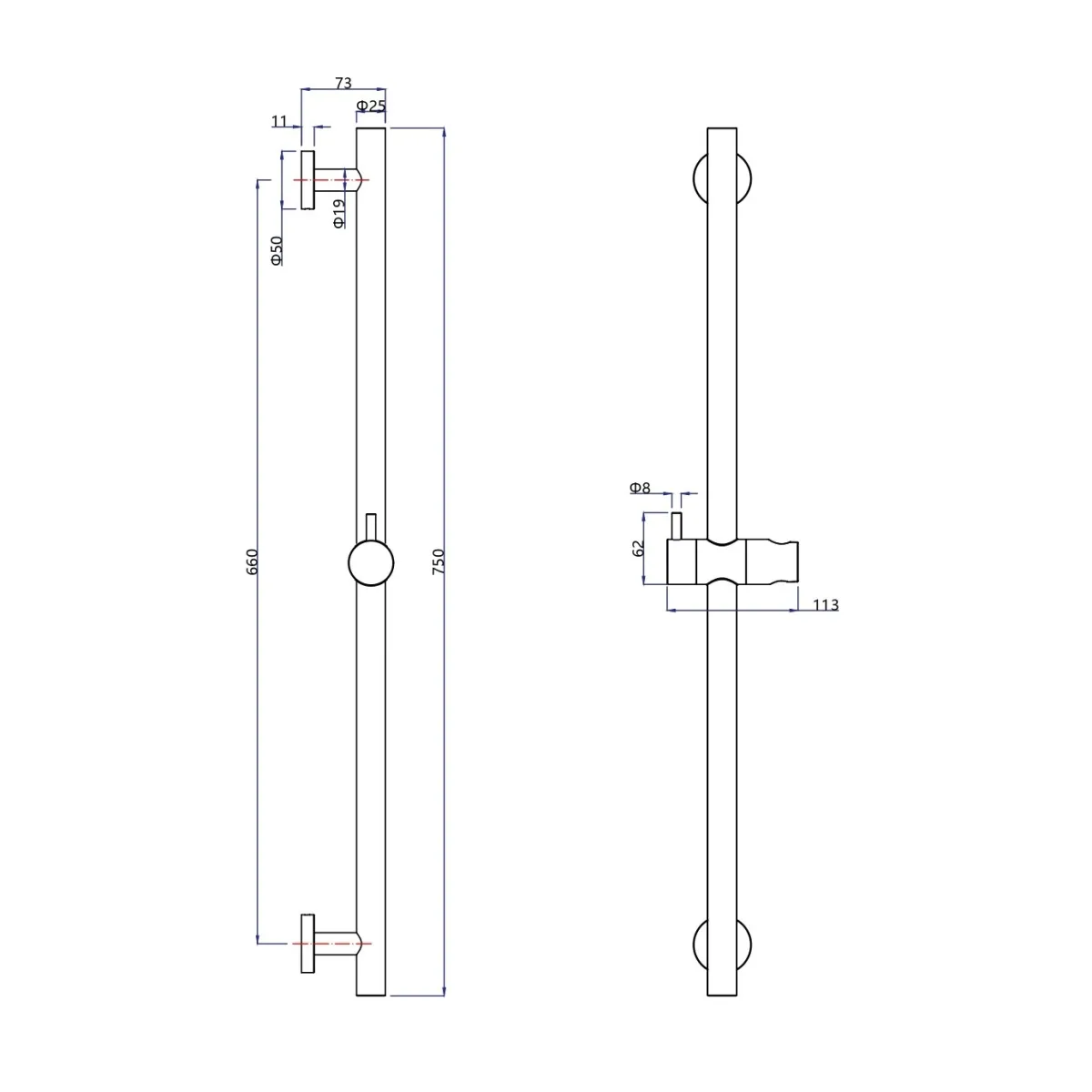 Essential Duschstangenset aus satiniertem Edelstahl |...