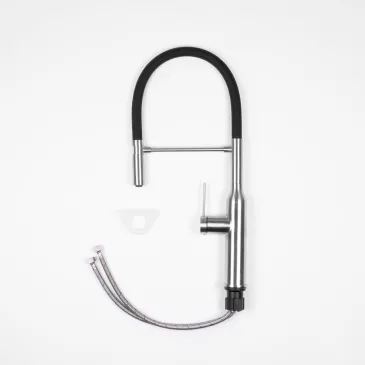Küchenarmatur aus Edelstahl mit Schwenkauslauf | Mondialshop