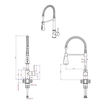 MED24 (X) - Rubinetto Cucina Acciaio Inox Doccetta