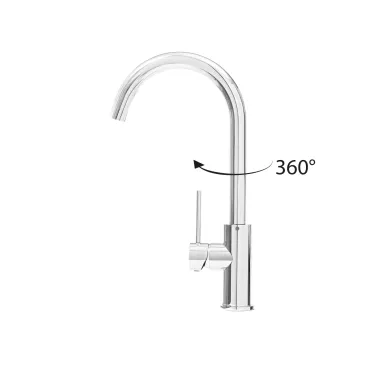 Robinet de cuisine chromé ESSENTIAL-X avec bec pivotant | Mondialshop