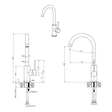 Rubinetto Cucina Acciaio Inox Canna Girevole ESSENTIAL-X