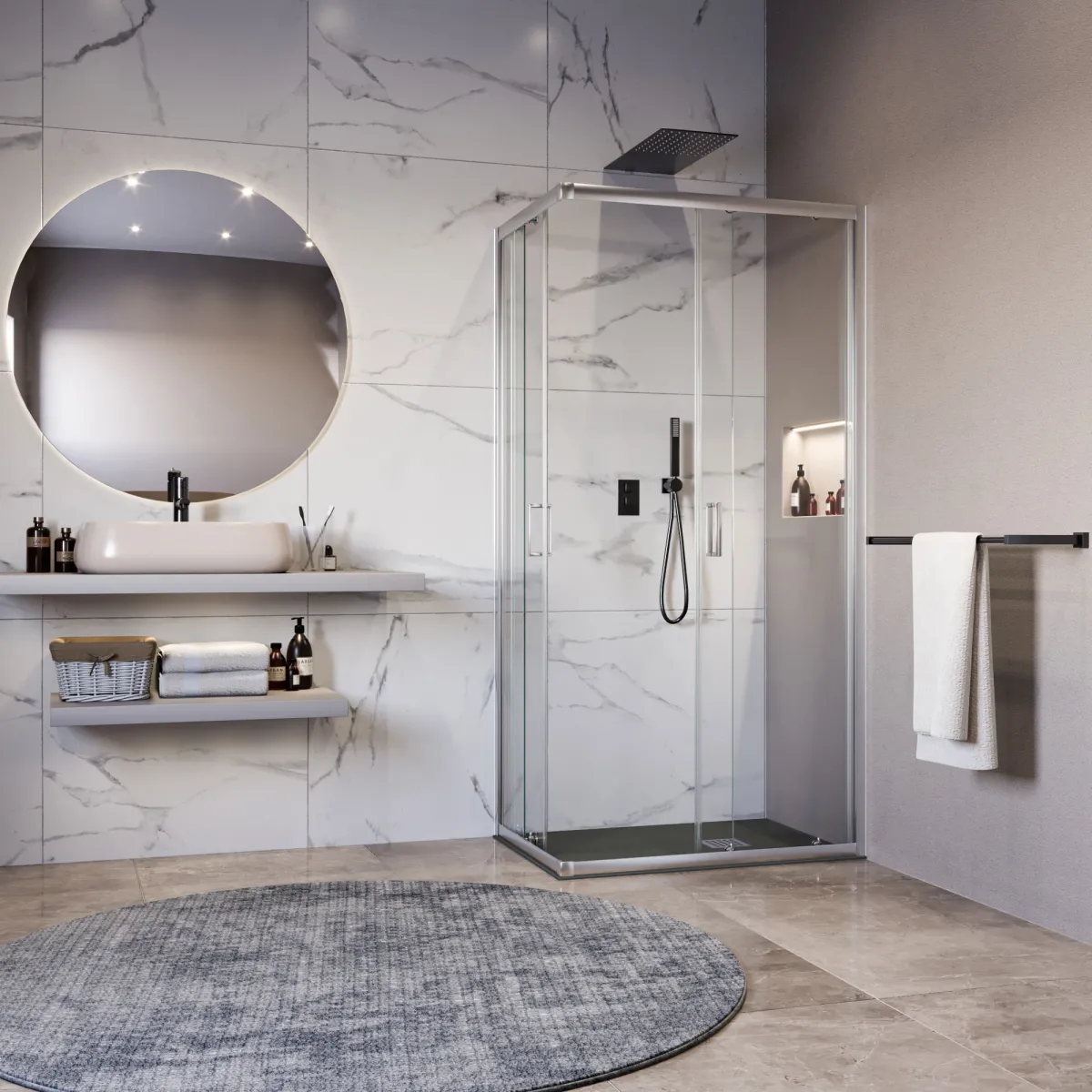 Cabine de douche en verre abordable | Installation rapide recommandée