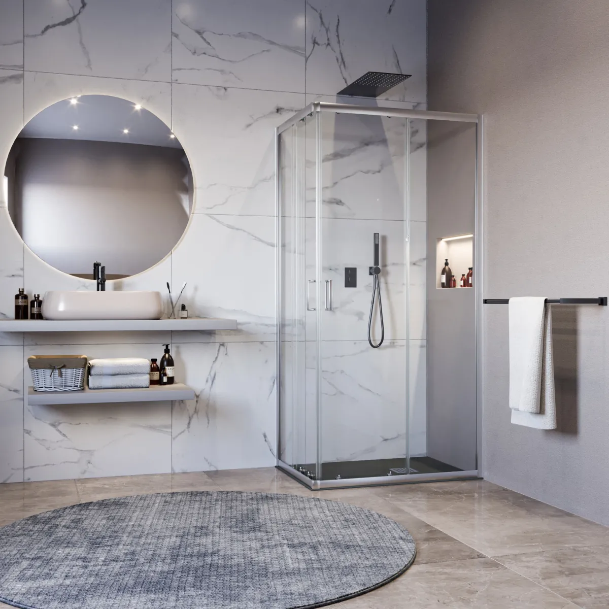 Cabine de douche en verre abordable | Installation rapide recommandée