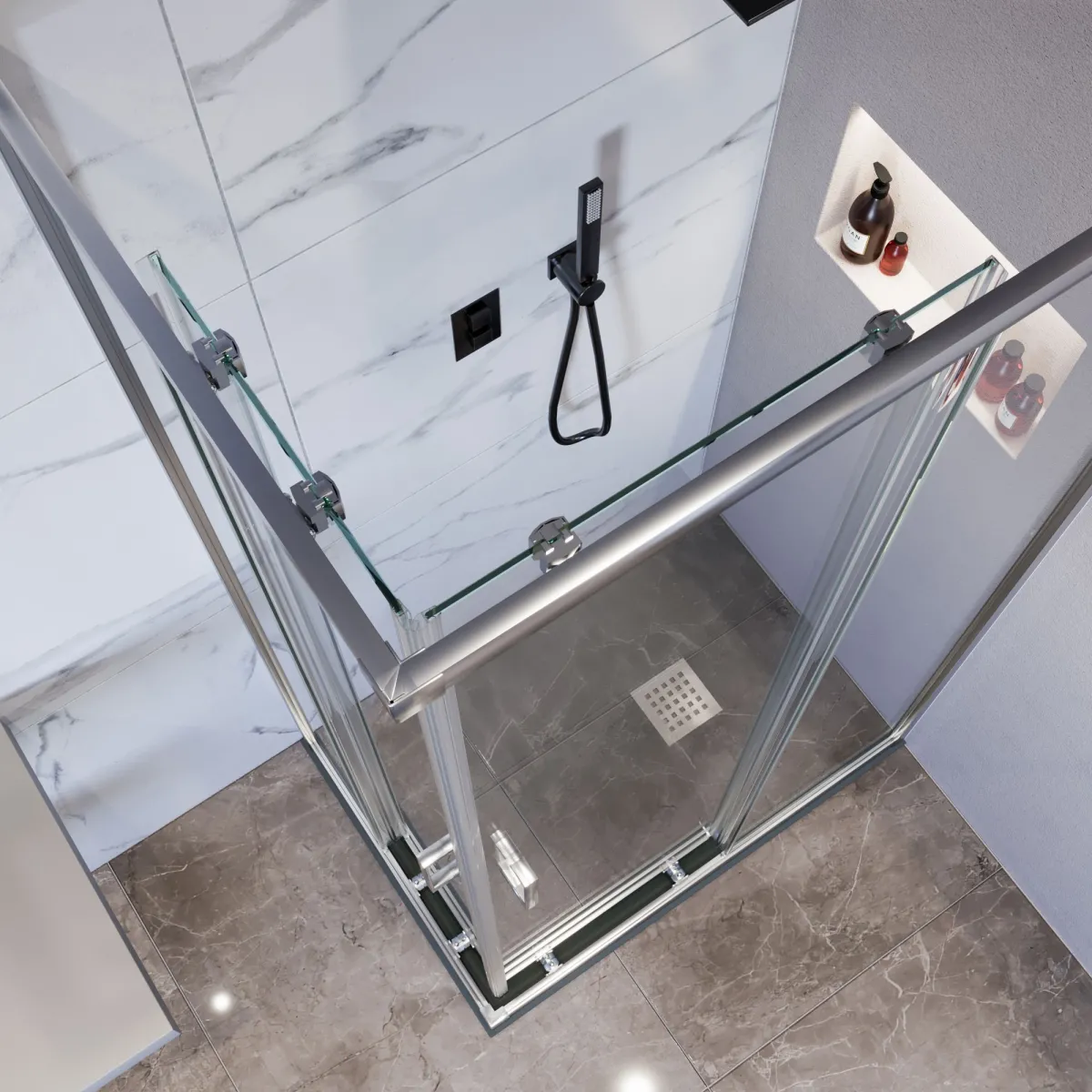 Preisgünstige 3-seitige Glasduschkabine | Schnelle Installation empfohlen