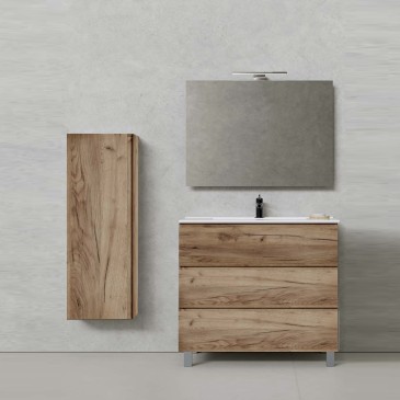CAINO Badezimmerschrank aus Alba-Eiche, 80 cm, mit drei Schubladen