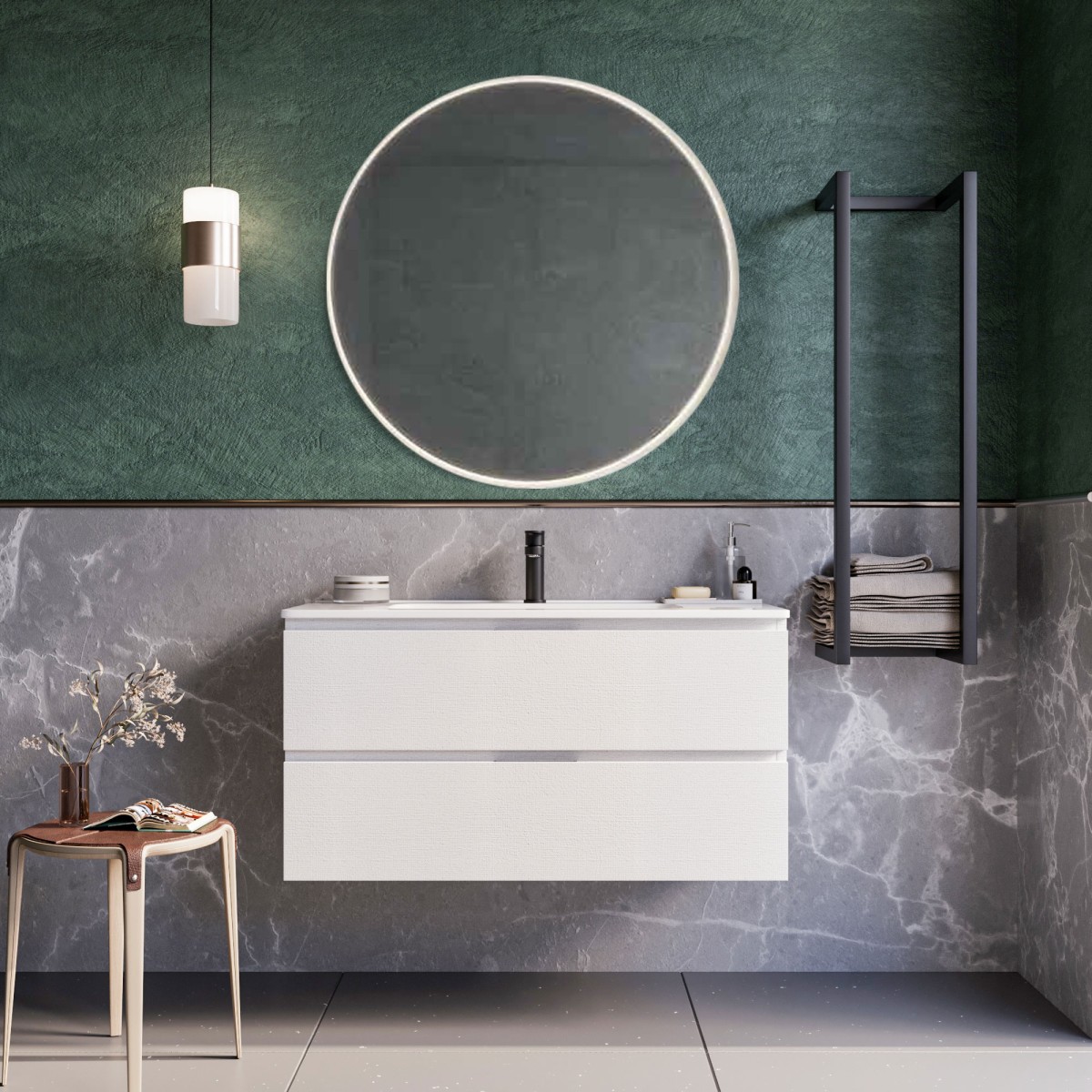 Mobile bagno sospeso 80cm bianco ARMONY