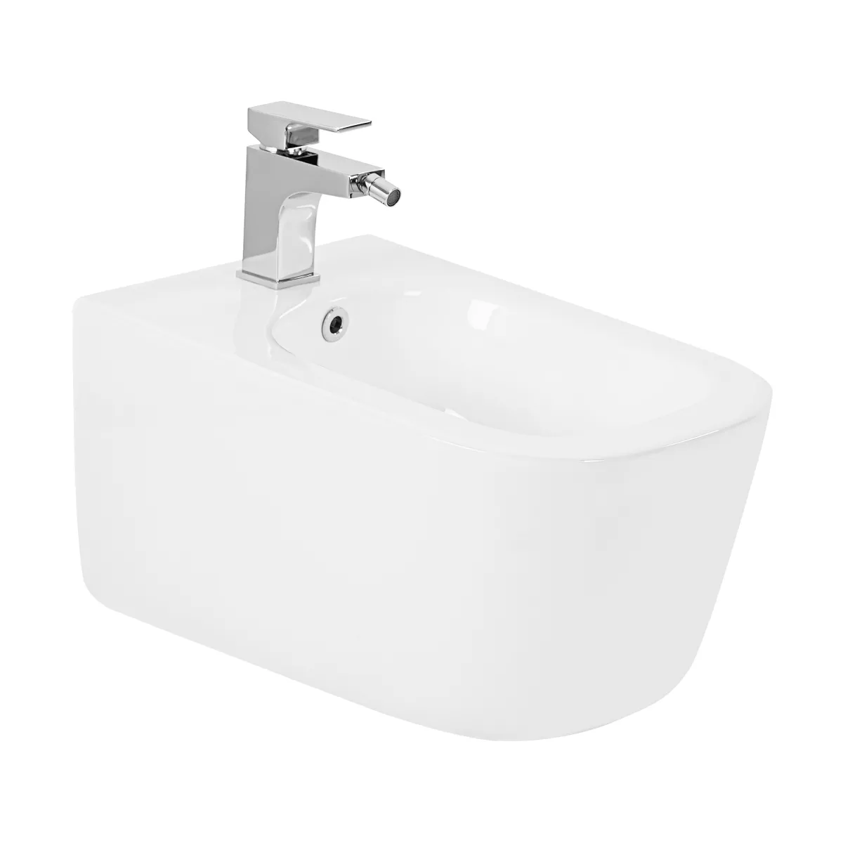 Wandhängende Sanitärkeramik, Toilette und Bidet mit BUBBLE-Soft-Close-Sitz