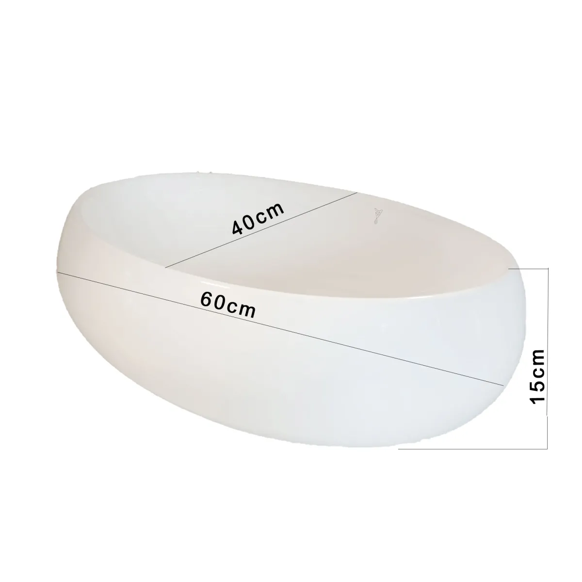 Lavabo da appoggio in cercamica bianco lucido OSCAR 60x40