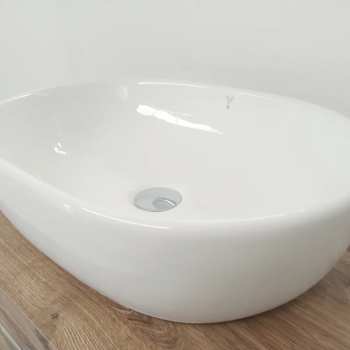 Lavandino da appoggio in ceramica bianco lucido GIO 48,5x35 H14