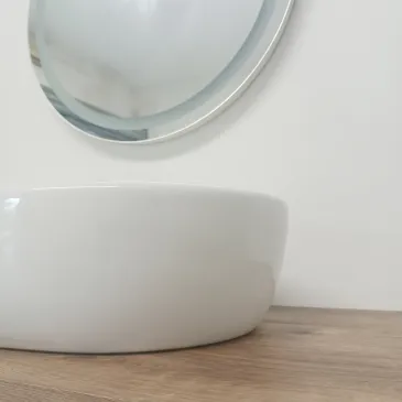 Vasque à poser GIO 48,5 x 35 cm, céramique blanche brillante