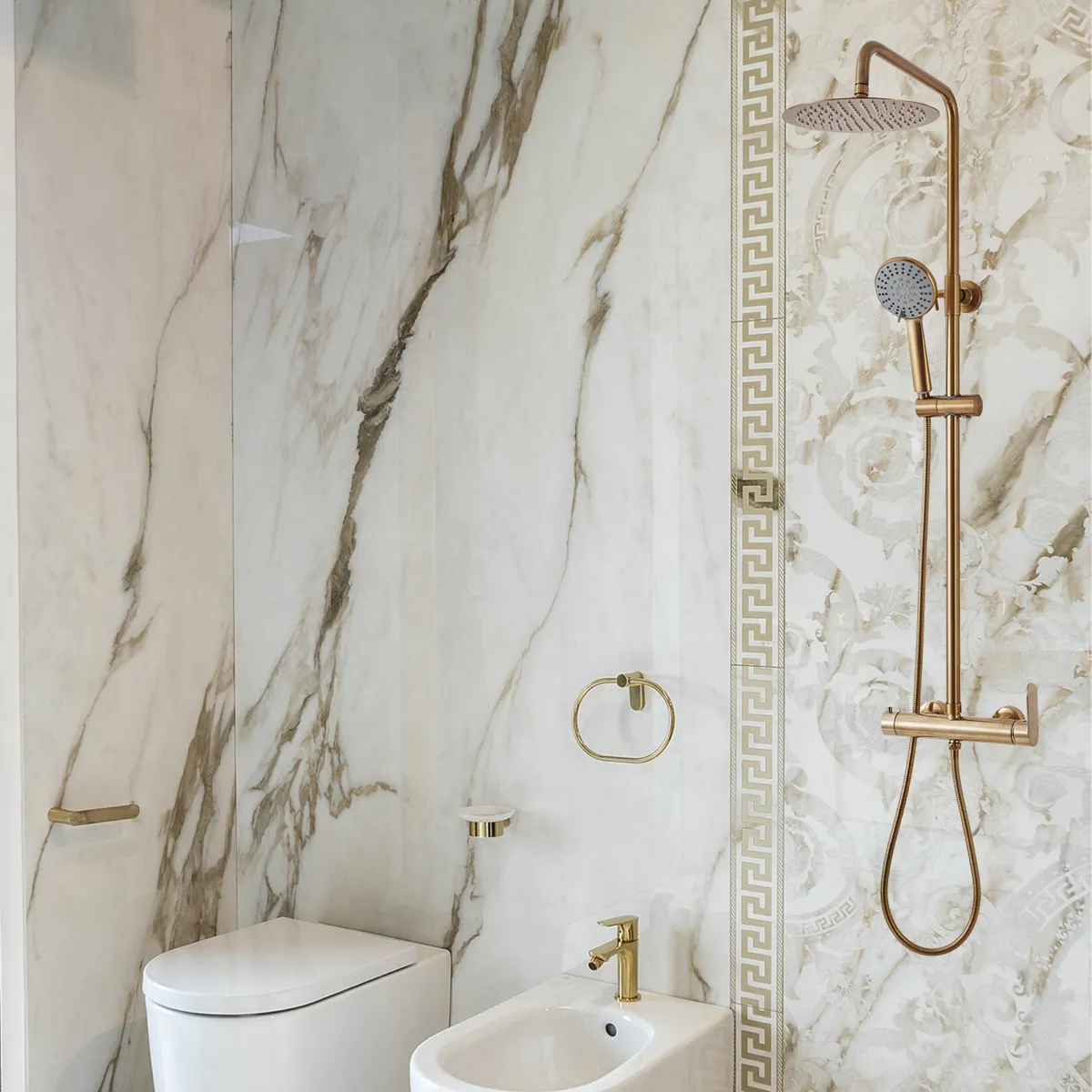 Colonna doccia con miscelatore Oro Spazzolato ATENEA