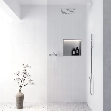 Niche murale 60x30 en acier brossé, douche GLAMOUR
