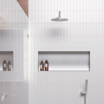 Niche murale 60x30 en acier brossé, douche GLAMOUR