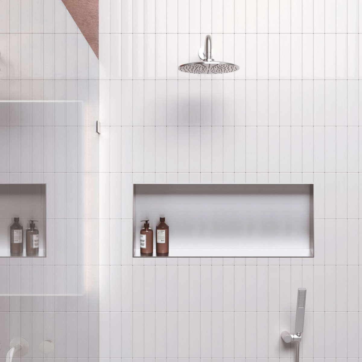 Glamour 60x30 flächenbündige Stahlwandnische
