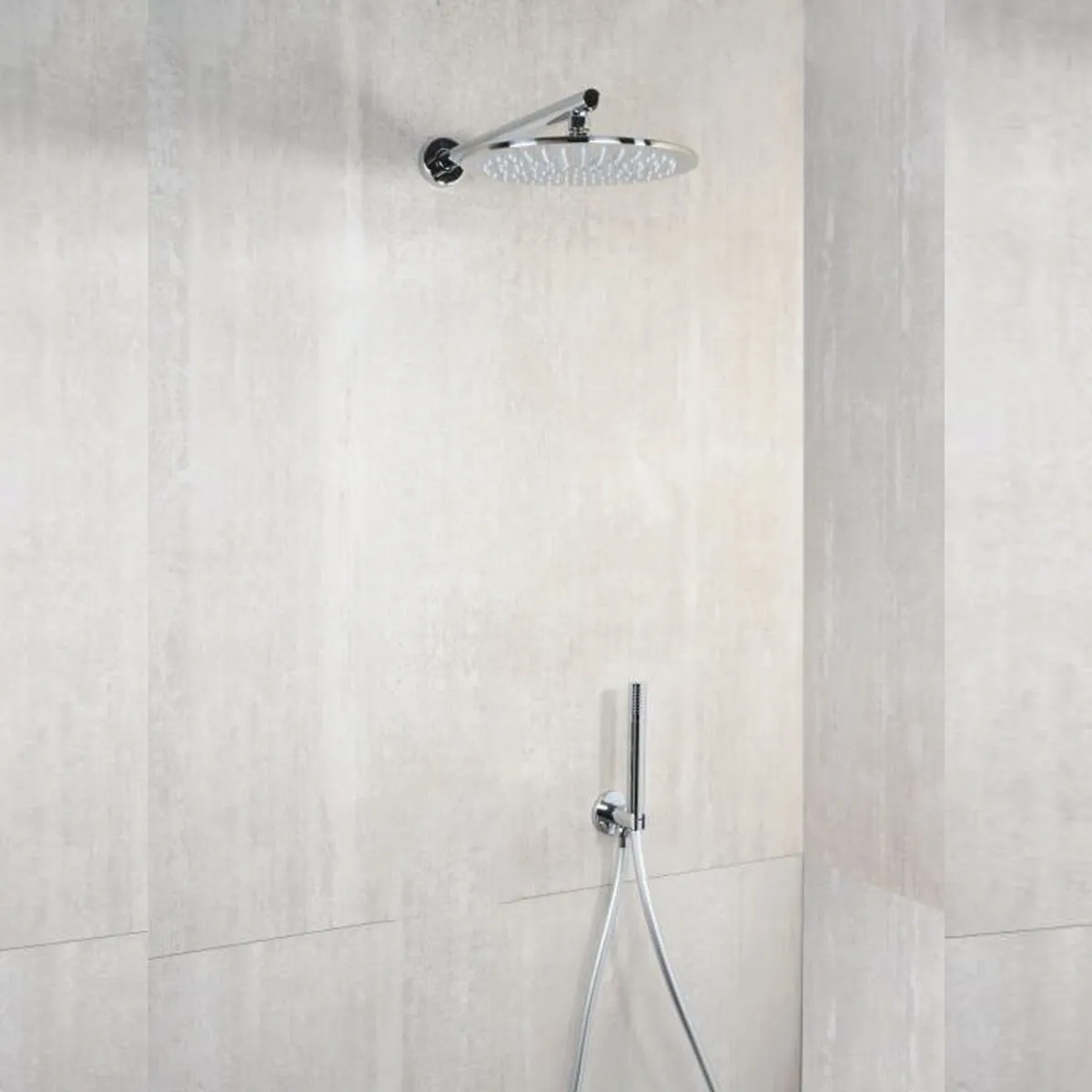 5-teiliges rundes Duschset mit 25 cm Duschkopf