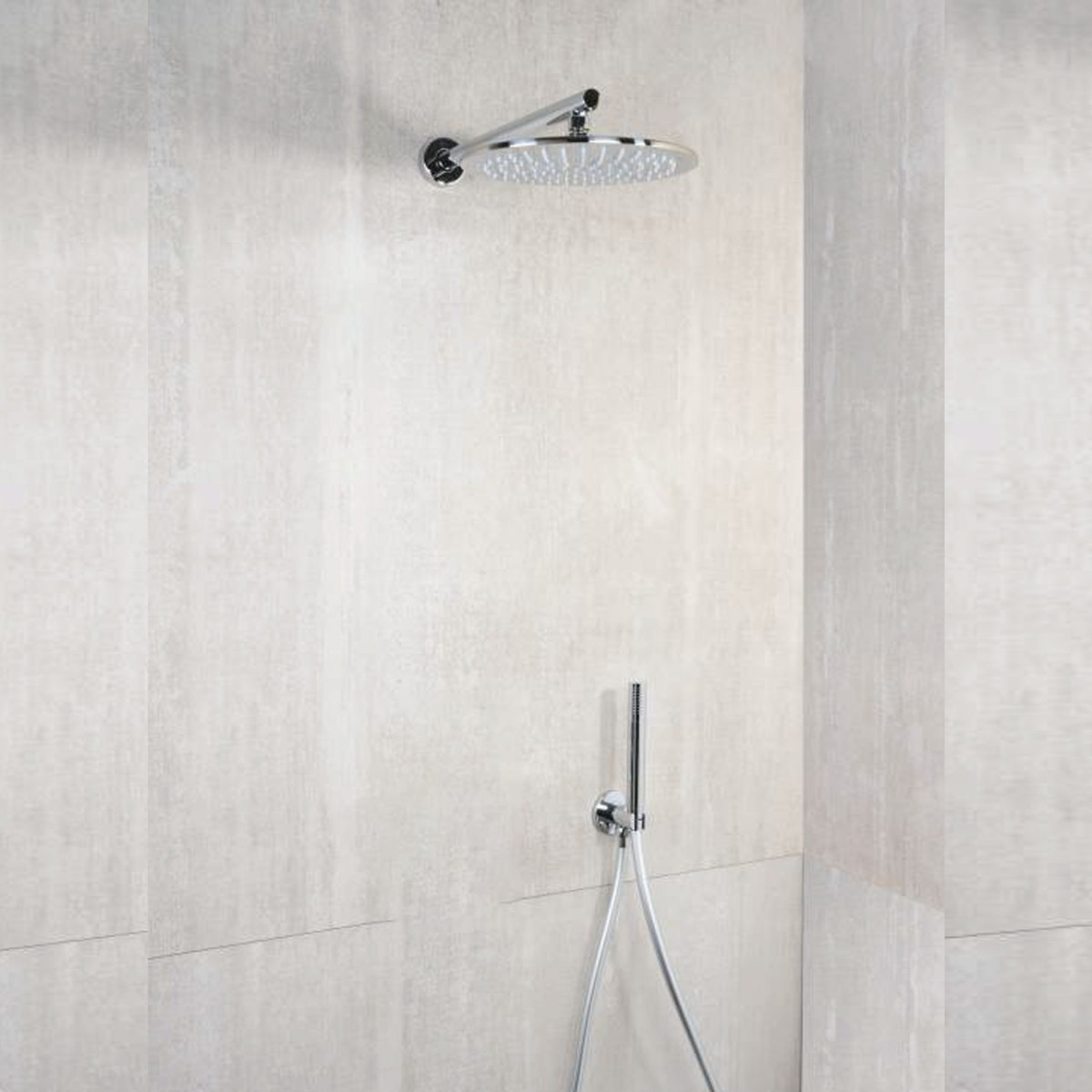 Kit de douche rond 5 pièces avec pommeau de douche de 25 cm