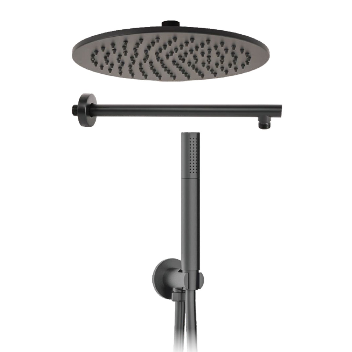 Kit de douche rond 5 pièces avec pomme de douche de 25 cm