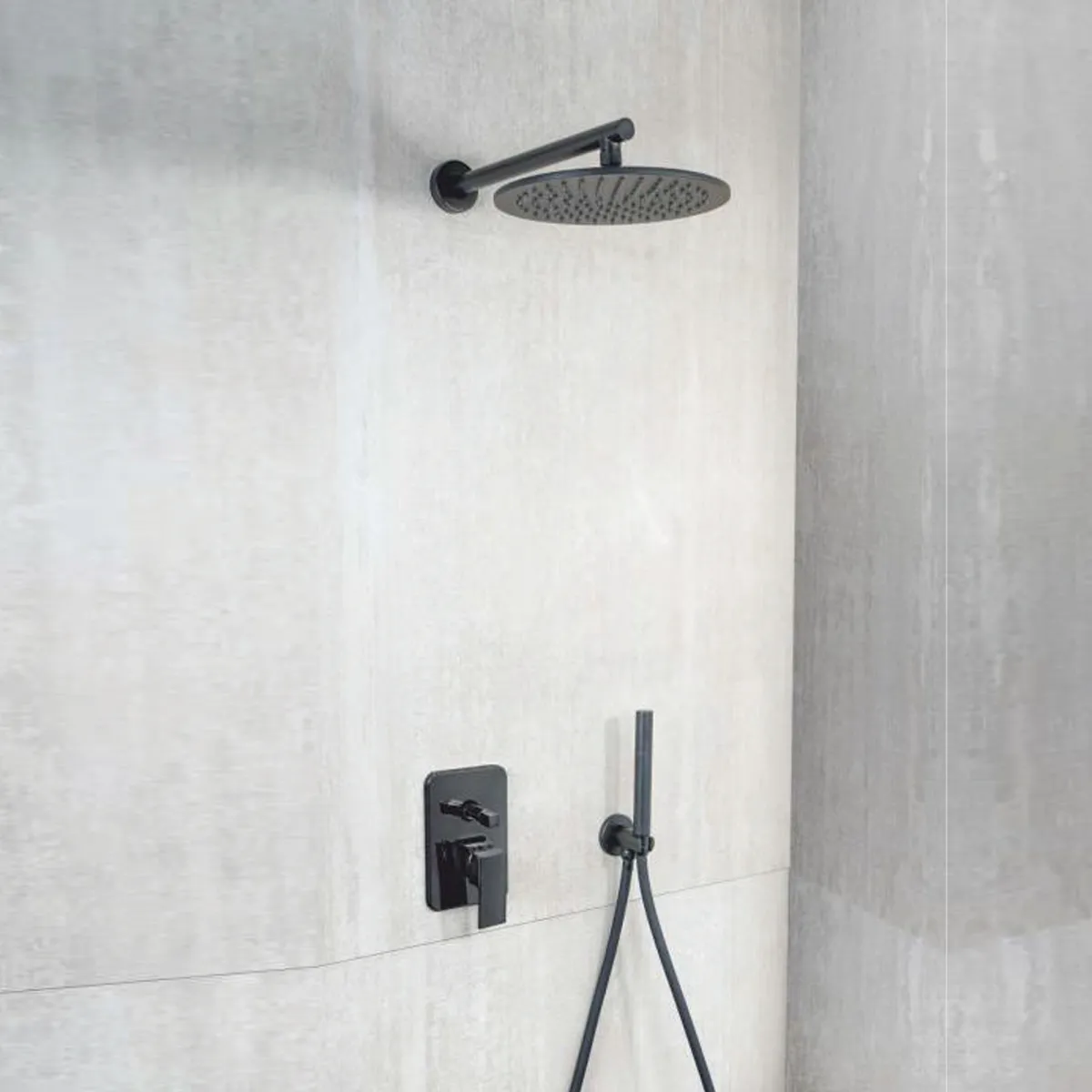 Kit de douche rond 5 pièces avec pommeau de douche de 25 cm