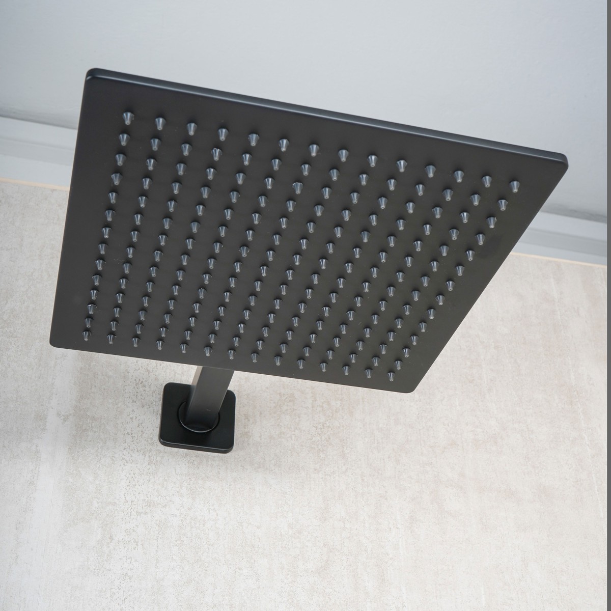 Schwarzes Duschset, 5-teilig: 25x25 cm Duschkopf,...