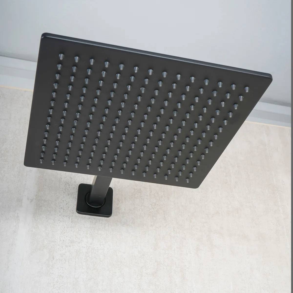 Schwarzes Duschset, 5-teilig: 25x25 cm Duschkopf,...