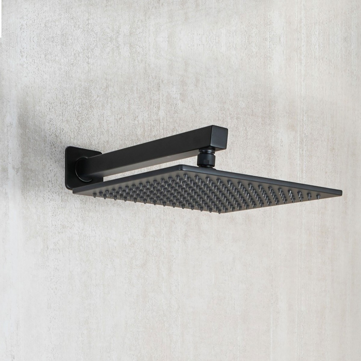 Schwarzes Duschset, 5-teilig: 25x25 cm Duschkopf,...