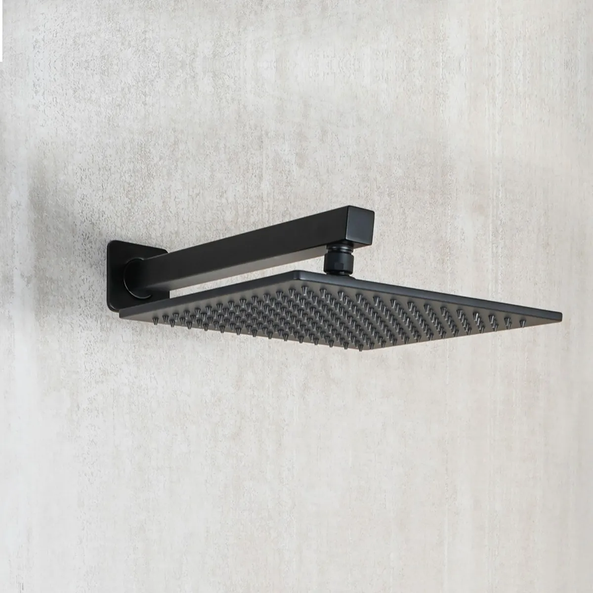 Schwarzes Duschset, 5-teilig: 25x25 cm Duschkopf,...