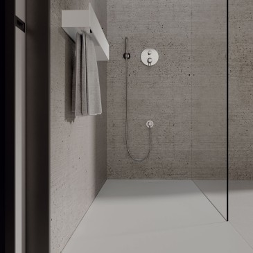 Receveur de douche SOLIO en surface solide lisse blanche mate