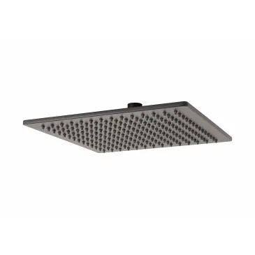 Soffione doccia nero 30x30 opaco con ugelli neri look total black METAFORM