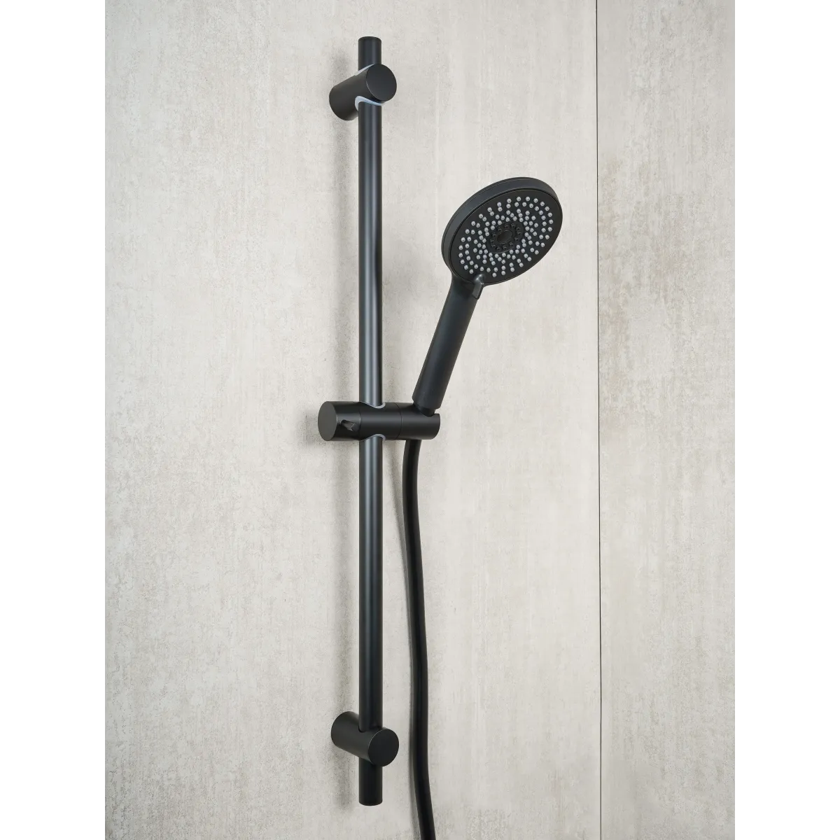 SCHWARZE Gleitschiene mit ERMES-Multifunktionshandbrause