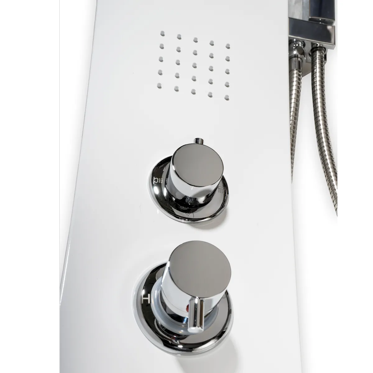 Mattweiße Hydromassage-Duschsäule mit 4 Funktionen MANHATTAN