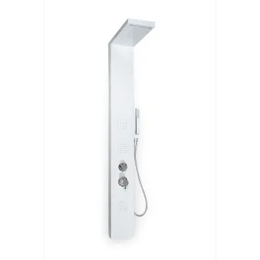 Colonne de douche d'hydromassage blanc mat avec 4 fonctions MANHATTAN